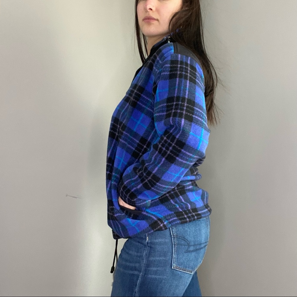Vintage Sigrid Olsen Sport Gorpcore Fleece Plaid Pullover Jacket Size Small - Picture 9 of 14